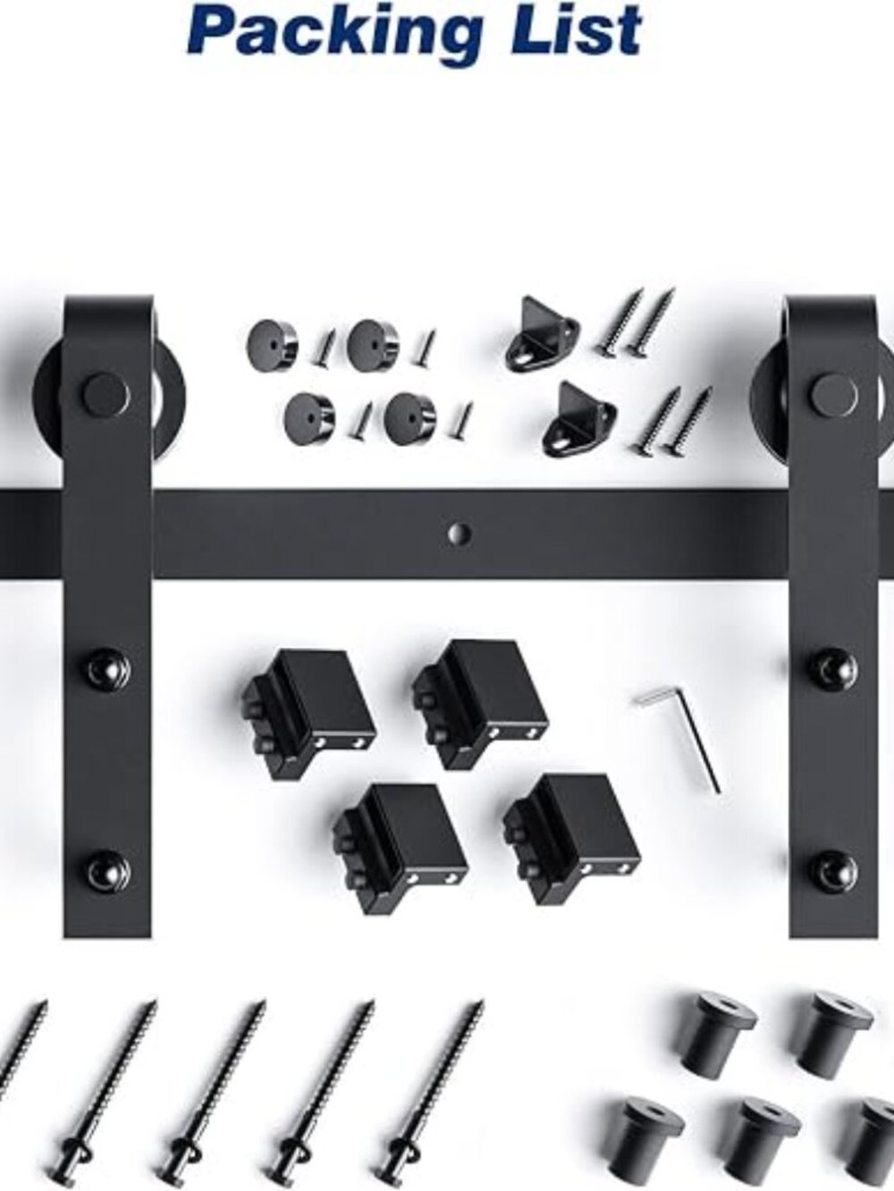 EaseLife 6.6 FT Double Door Sliding Barn Door Hardware Track Kit,Basic J Pulley, - Picture 7 of 7